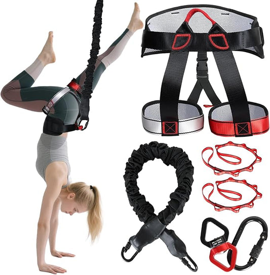 Heavy Duty Bungee Fitness Set – Professional 4D Bungee Resistance Band for Home Gym, Yoga & Air Dance – Adjustable Harness with 360° Rotational Device,Includes Workout Guide-GravixFit
