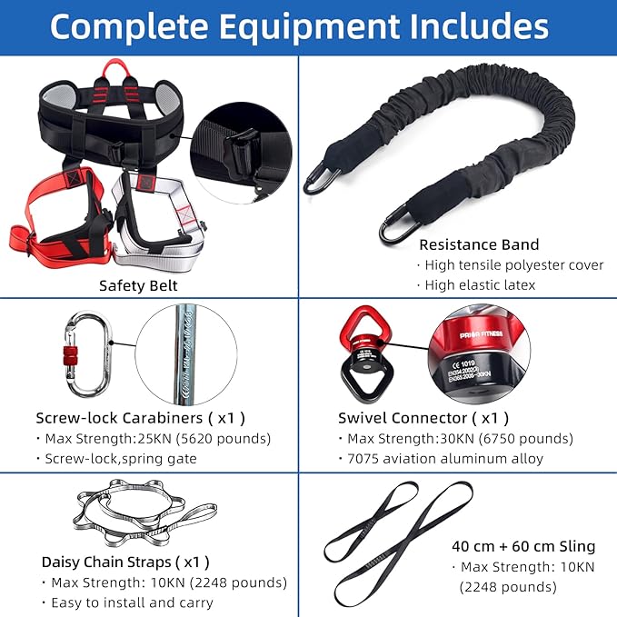 PRIOR FITNESS Bungee Fitness Equipment Set Casual Latex Cord Resistance Bands Dance Rope Exercise at Home Gym Suspension Trainer Professional Training Equipment-GravixFit