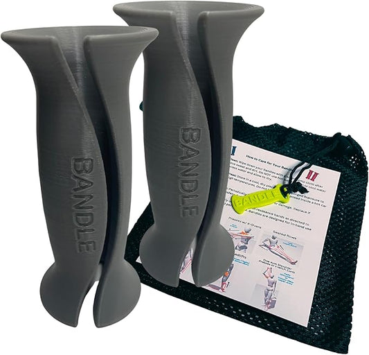 Bandle™ - True Ergonomic Handles for Resistance Bands | Unleash The Full Potential of Pain-Free, Full-Body Workouts | Durable & Comfortable for High-Intensity Training (2 Handles)-GravixFit