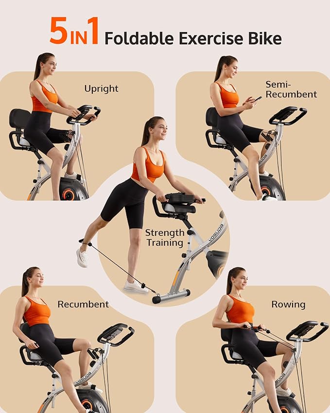 YOSUDA Folding Exercise Bike - Foldable Stationary Bike for Home Gym Workout-GravixFit