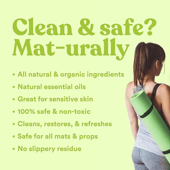 ASUTRA Yoga Mat Cleaner Spray (Mindful Lemongrass), 4 fl oz - No Slippery Residue, Organic Essential Oils Deep-Cleansing for Fitness Gear & Gym Equipment, Microfiber Towel Included-GravixFit