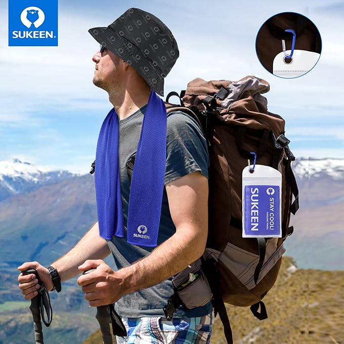 Sukeen Cooling Towel (40"x12"),Ice Towel,Soft Breathable Chilly Towel,Microfiber Towel for Yoga,Sport,Running,Gym,Workout,Camping,Fitness,Workout & More Activities-GravixFit