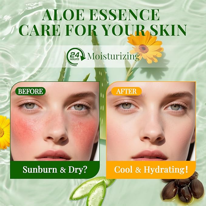 12 Pack Aloe Vera Face Masks Skincare, Sheet Aloe Hydrating Face Mask for Sunburn Relief and After Sun Care, Bulk Aloe Vera Face Mask for Spa Party Gifts-GravixFit