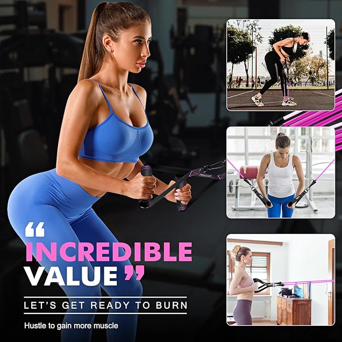 HPYGN Resistance Bands, Exercise Bands with Handles, Fitness Bands, Workout Bands with Door Anchor and Ankle Straps, for Heavy Resistance Training, Physical Therapy, Shape Body, Yoga, Home Workout Set-GravixFit