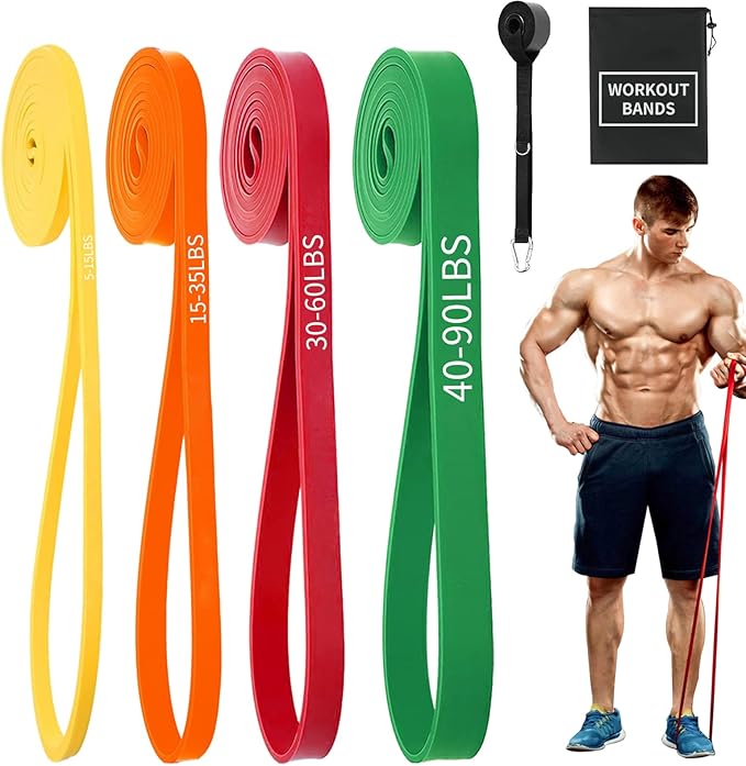Exercise Bands Resistance Bands for Working Out,Pull Up Bands Set,at Home Workout Equipment,Workout Bands for Men and Women,Stretch Bands for Exercise-GravixFit