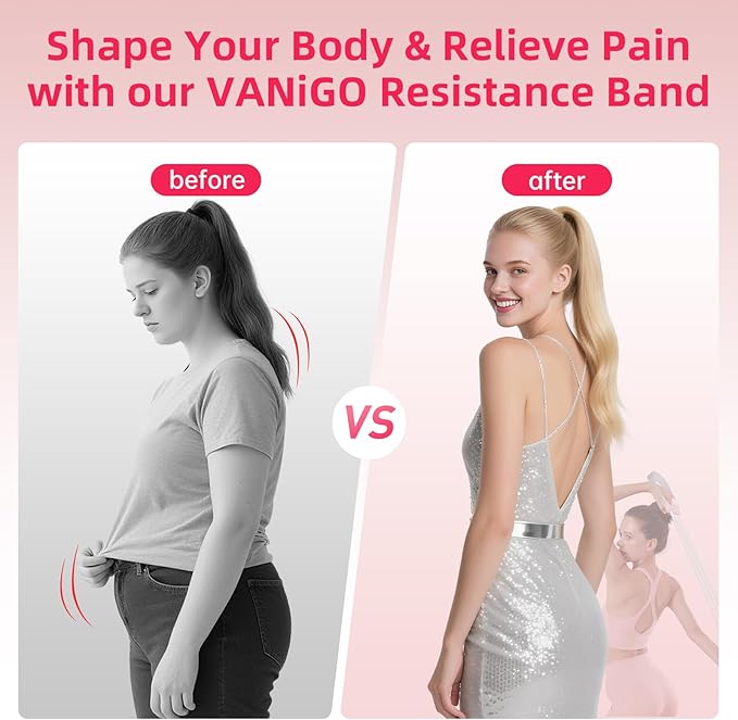 Figure 8 Fitness Resistance Bands with Handles, 20-60lb Adjustable Elastic Excercise Band, Non-Slip Fabric Silicone Bands for Strength Stretch Flexibility Training Arms Back Shoulder Chest Legs-GravixFit