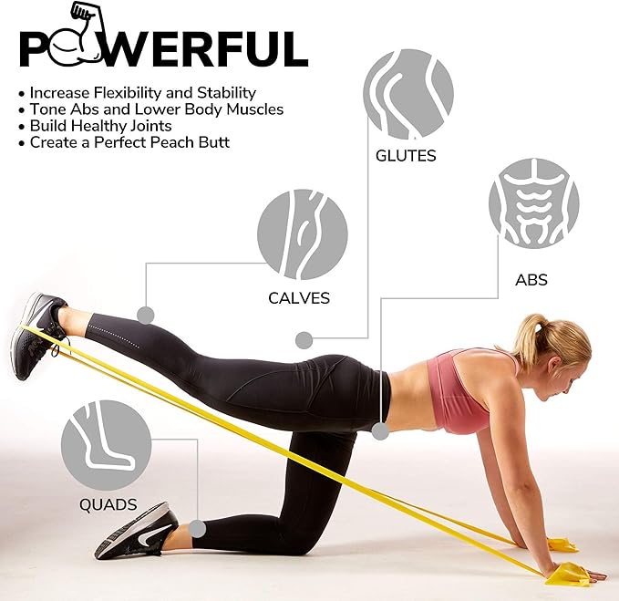 7Ft Long Resistance Bands for Stretching - Resistance Bands Set with Door Anchor - Exercise Bands Including Carry Pouch, E-Book & App - Latex-Free Workout Bands-GravixFit