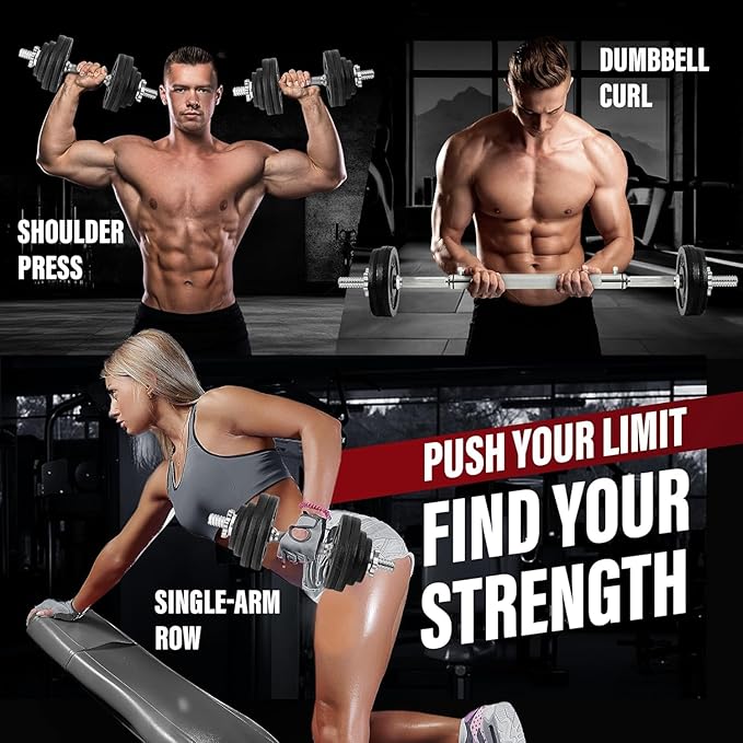 Yes4All Old School Adjustable Dumbbell Set with Weight Plates, Star Lock Collars/Connector, 40lbs to 200lbs Adjustable Weight Plates Set-GravixFit