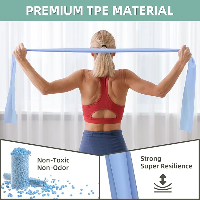 Stretch Bands for Exercise, 5 Levels Resistance Bands for Working Out, Exercise Bands for Physical Therapy, Pilates, Rehab, Stretch, Strength Training and Yoga Starter Set-GravixFit