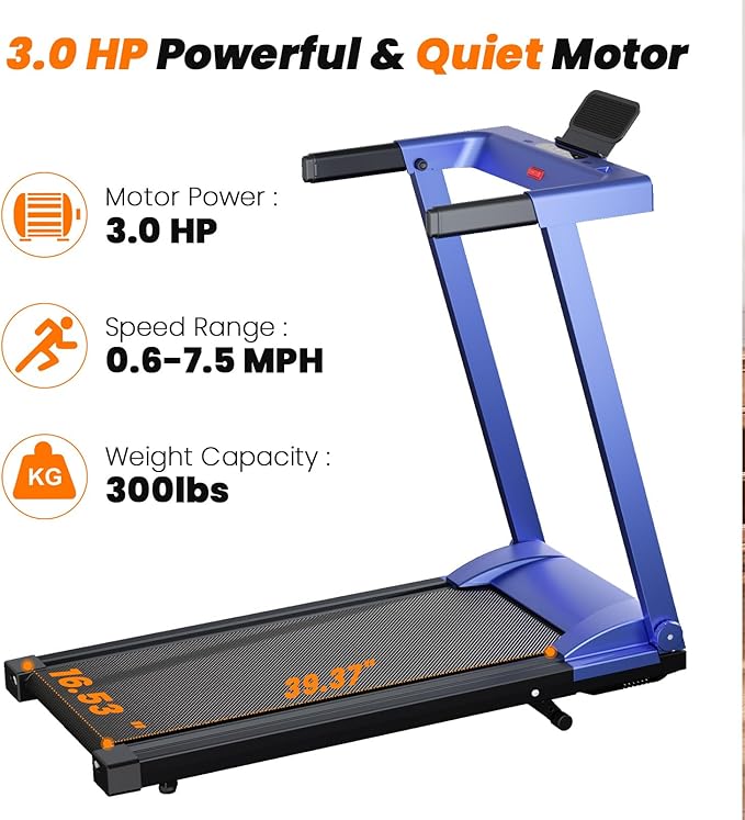 Treadmills for Home, 4-in-1 Foldable Treadmill with Incline, 300 LBS Capacity Running Treadmills for Home Small Spaces with Handles, 3.0 HP Folding Treadmill with Smart APP-GravixFit