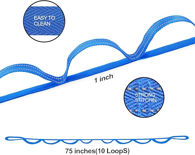 Premium Durable Stretch Straps with Loops, Stretching Strap for Physical Therapy, Multi-Loop Yoga Strap Fitness Exercise Strap for Yoga, Pilates, Dance, Flexibility&Exercise-GravixFit