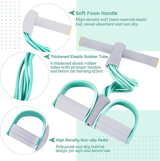 6 Pcs Fitness Resistance Exercise Bands 6 Tube Pedal Puller Resistance Band Set for Women Weight Loss Thigh Training Workout Equipment Elastic Arms Abdomen Shoulder Waist Leg Beginners Yoga-GravixFit