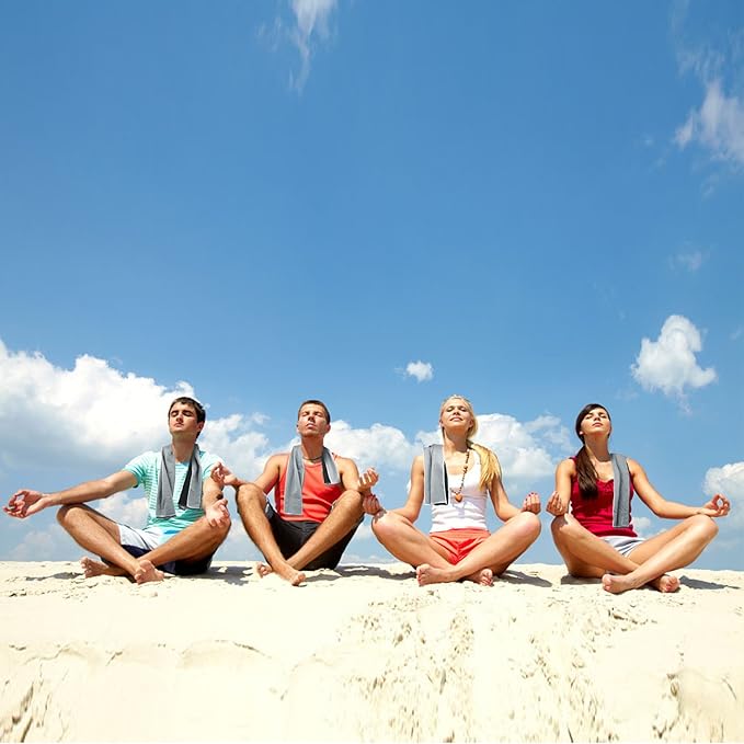 Biange Cooling Towel (Pack of 20, 40"x12") with Pouches for Sports, Workout, Fitness, Gym, Yoga, Golf, Pilates, Travel, Camping & More-GravixFit