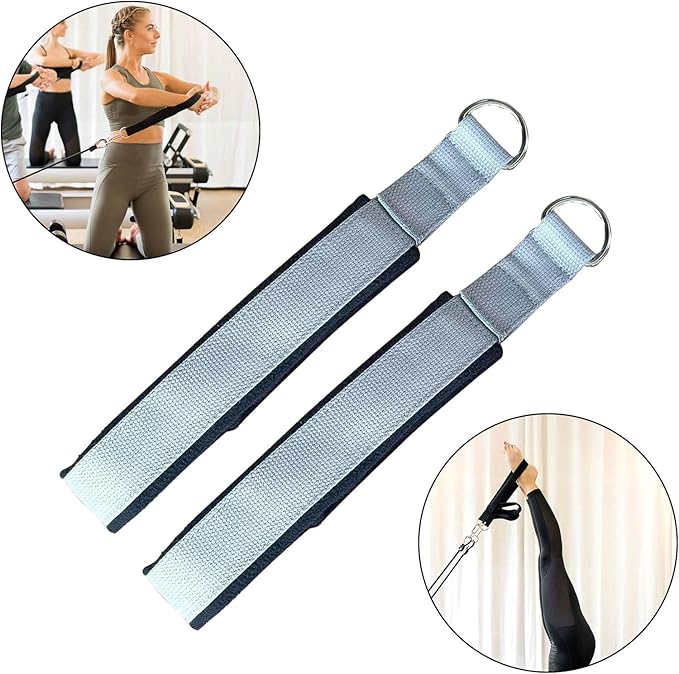 Pilates Double Loop Straps for Reformer, D Ring Straps Handle, Yoga Exercise Straps, 2 PCS-GravixFit