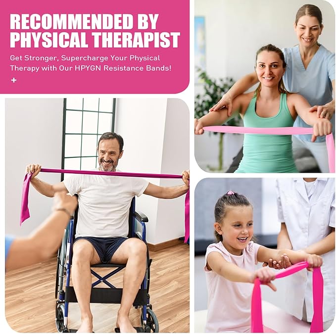 Resistance Bands, Exercise Bands, Physical Therapy Bands for Strength Training, Yoga, Pilates, Stretch Elastic Band with Different Strengths, Workout Bands for Home Gym-GravixFit