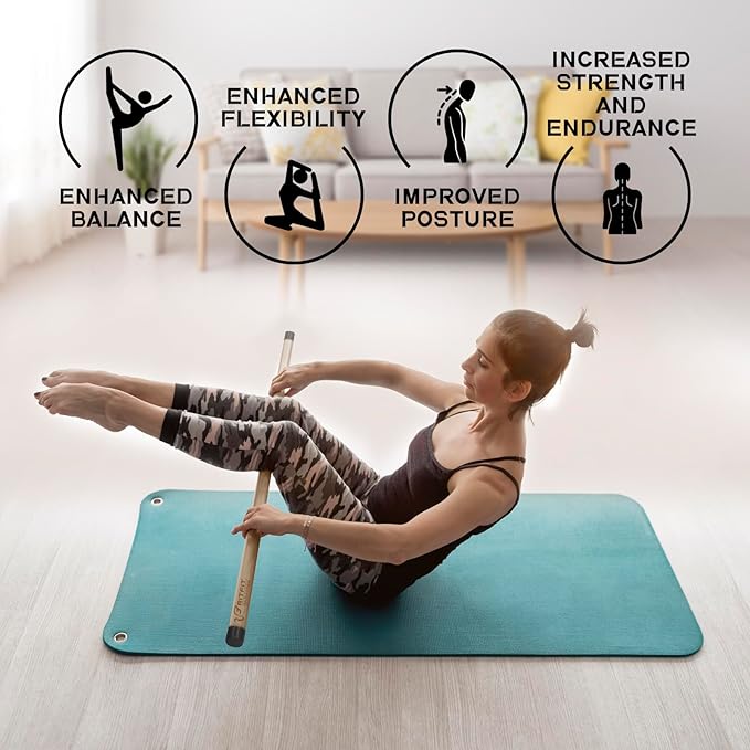 RitFit 5ft Natural Bamboo Yoga Stick, Exercise Stick, Stretching Stick, Versatile Tool for Yoga Practice, Stretching, Flexibility-GravixFit