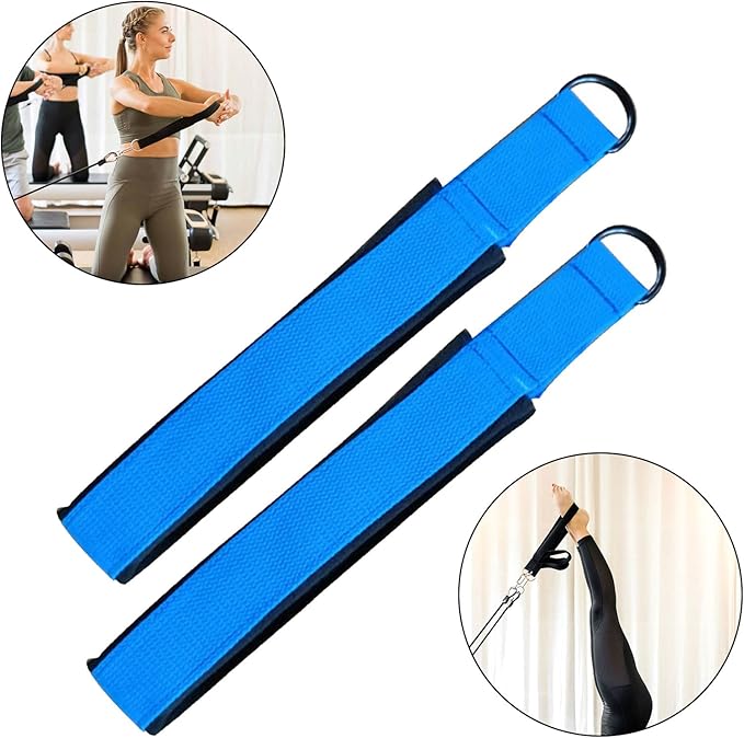 Pilates Double Loop Straps for Reformer, D Ring Straps Handle, Yoga Exercise Straps, 2 PCS-GravixFit