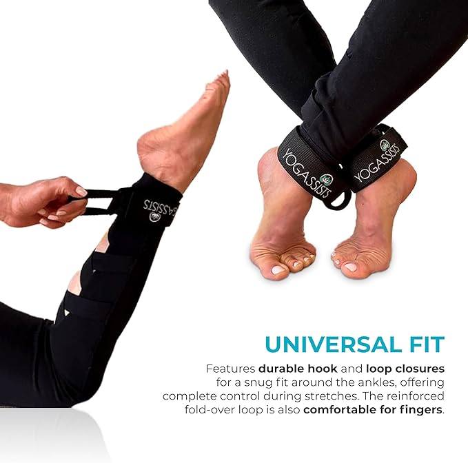 Stretch Straps for Yoga & Stretching - Increase Reach & Hold Poses Longer - Straps Stay w/You During Your Flow - Lightweight, Durable & Compact (2 Straps)-GravixFit