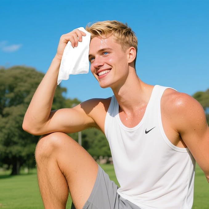 12 Pack Sweat Absorbing Handkerchiefs,Gym Workout Towels Microfiber Sweat Rags Towels for Men & Women, Running Sports accessories Small Cloth for Face Hand,Black Hankies (10" x 10")-GravixFit