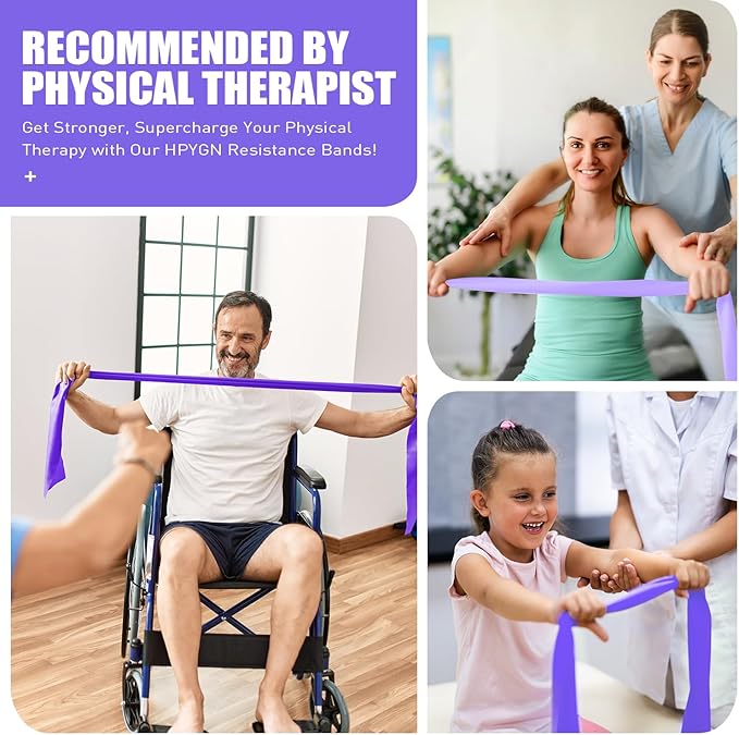 Resistance Bands, Exercise Bands, Physical Therapy Bands for Strength Training, Yoga, Pilates, Stretch Elastic Band with Different Strengths, Workout Bands for Home Gym-GravixFit