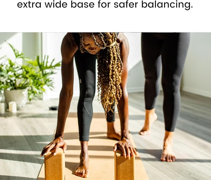 Premium Cork Yoga Blocks - Extra Large Yoga Block 2-Pack or Extra Tall 1-Pack for Inflexible Yogis | Natural, High-Density Cork for Superior Support & Stability | Optional Yoga Strap & Gift Box-GravixFit