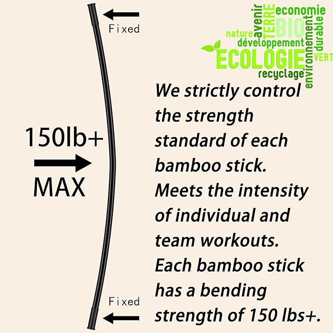 5ft Yoga Stick from Natural Bamboo with Non-Slip Handle-Stretching Stick for Mobility, Flexibility,Exercise,Workout, Physical Therapy,Pilates,Balance Fitness-Access Online Video Guide Without Any Info-GravixFit