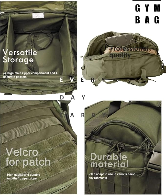 3 In 1 Military Backpack Travel Duffle Bag for Weekender Gym Traveling Workout Deployment-GravixFit