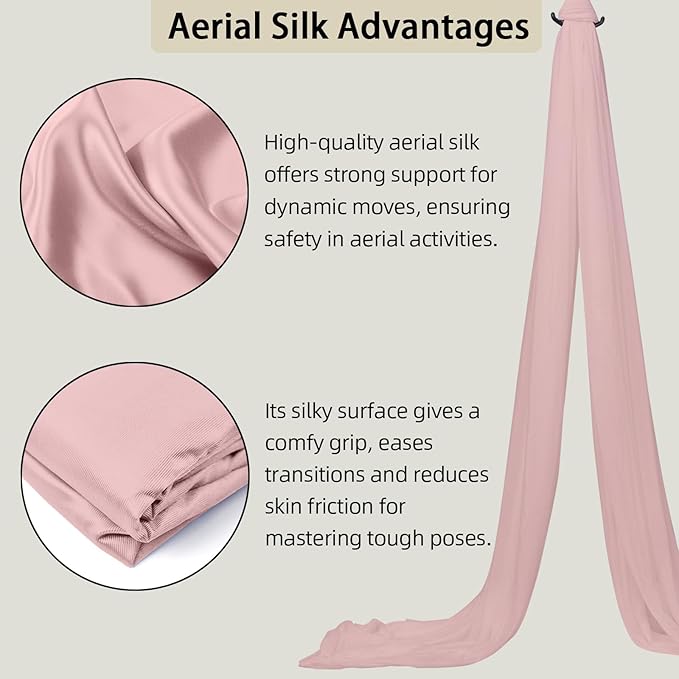 15/25 Yards Aerial Silk Professional Indoor Aerial Yoga Hammock Fabric Outdoor Fitness Silk for Dance, Circus Training, Home Gym-GravixFit