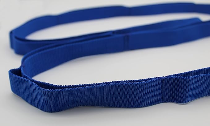 RangeMaster FlexAbility Static Stretch Strap | | Perfect for Yoga, Pilates, and Physical Therapy | Flexibility and Range of Motion Tool | Blue-GravixFit