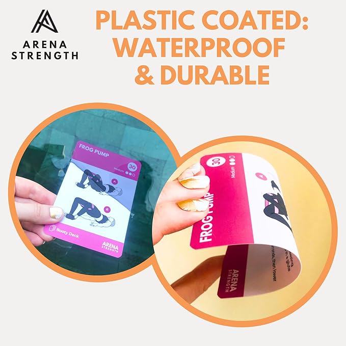 Arena Strength Workout Cards - Instructional Fitness Deck for Booty Band Workouts, Beginner Fitness Guide for Resistance Band Training Exercises at Home. Includes Workout Routines.-GravixFit