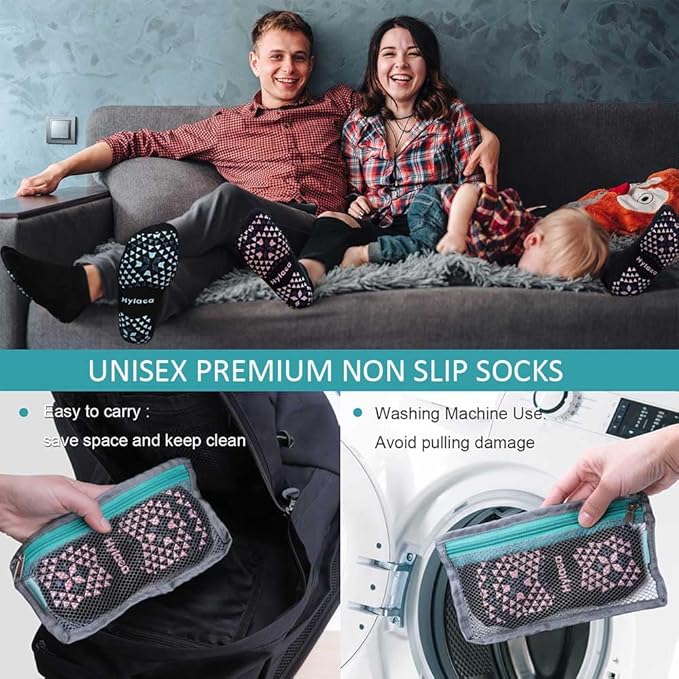 Hylaea Unisex Non Slip Socks with Grip for Yoga, Hospital, Pilates, Barre | Ankle, Cushioned-GravixFit