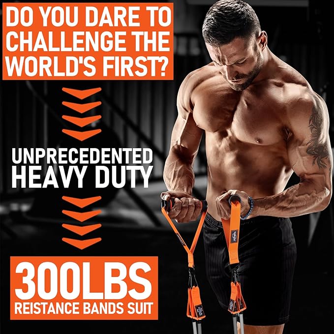 WALITO Resistance Bands Set - Exercise Bands with Handles, Door Anchor, Legs Ankle Straps, for Heavy Resistance Training, Physical Therapy, Muscle Training, Yoga, Home Workouts-GravixFit