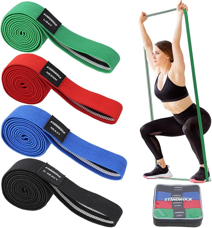 Fabric Resistance Bands for Working Out, 3 and 4 Levels Booty Bands Long Resistance Bands for Women and Men | Elastic Bands for Exercise Bands Resistance Workout Bands Resistance-GravixFit