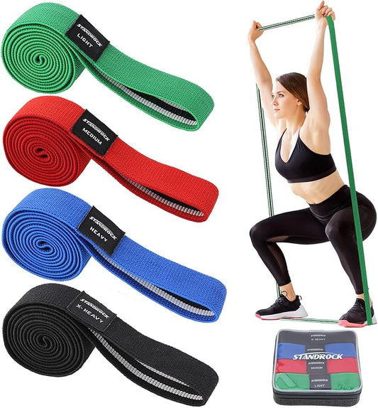 Fabric Resistance Bands for Working Out, 3 and 4 Levels Booty Bands Long Resistance Bands for Women and Men | Elastic Bands for Exercise Bands Resistance Workout Bands Resistance-GravixFit