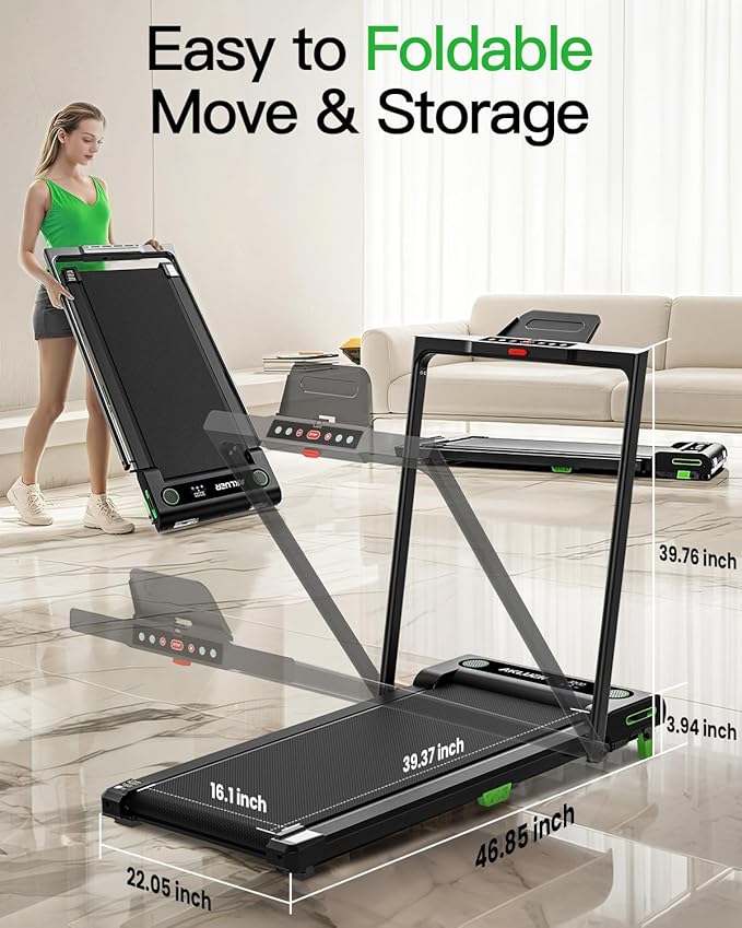 Walking Pad Treadmill, 330lbs Capacity, Compact Walking Pad, 2.5HP Desk Treadmills, 45dB Silent Operation, Foldable Treadmill with Remote Control, for Home Office-GravixFit
