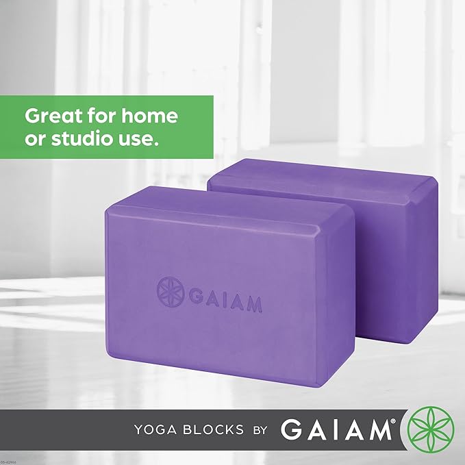 Gaiam Yoga Block - Supportive Latex-Free Eva Foam - Soft Non-Slip Surface with Beveled Edges for Yoga, Pilates, Meditation - Yoga Accessories for Stability, Balance, Deepen Stretches-GravixFit