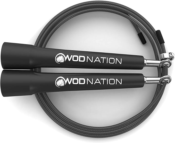 WOD Nation Adjustable Speed Jump Rope For Men, Women & Children - Blazing Fast Fitness Skipping Rope Perfect for Boxing, MMA, Endurance-GravixFit
