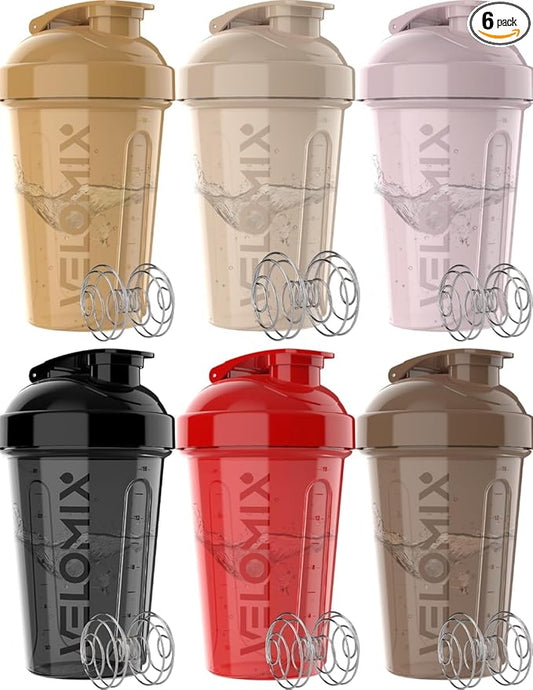 '-6 PACK- 20 OZ Protein Shaker Bottles for Protein Mixes, Shaker Cups for Protein Shakes, Small Shaker Bottle Pack, Shaker Cup, Shakers for protein Shakes (Midnight Clay - 6 Pack)-GravixFit