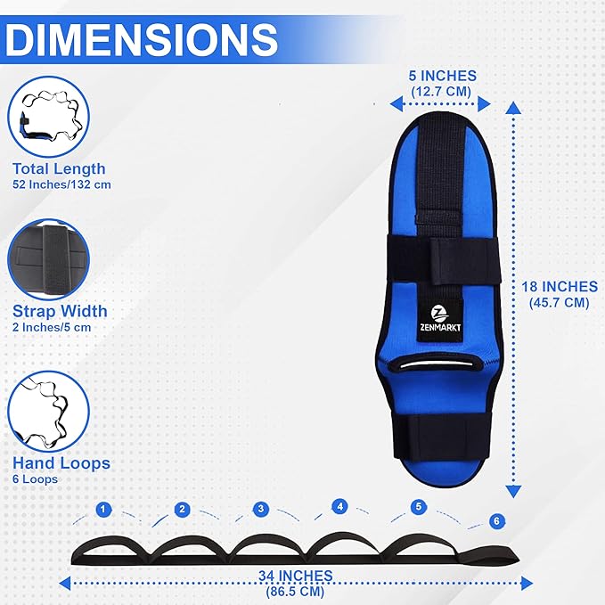 Stretch Strap with Loops for Foot and Calf - Ideal for Physical Therapy, Achilles Tendonitis Relief, and Plantar Fasciitis - Perfect for Yoga, Gymnastics, and Flexibility Training-GravixFit