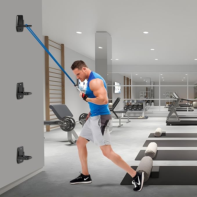 Resistance Band Wall Anchor, Squats Workout Equipment, 3PCS Resistance Band Anchor Mount System, Arm Workout at Home Fitness Equipment, Home Gym Wall Anchor for Strength Training, Physical Therapy-GravixFit