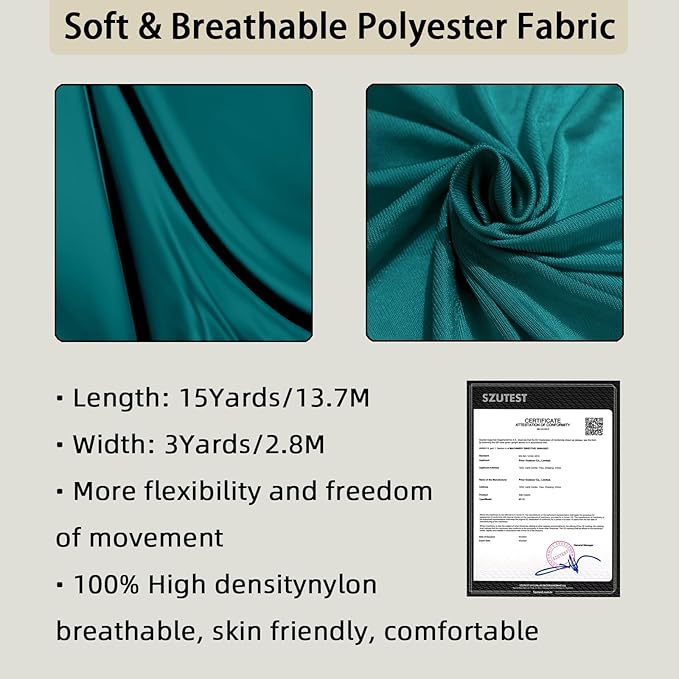 15/25 Yards Aerial Silk Professional Indoor Aerial Yoga Hammock Fabric Outdoor Fitness Silk for Dance, Circus Training, Home Gym-GravixFit