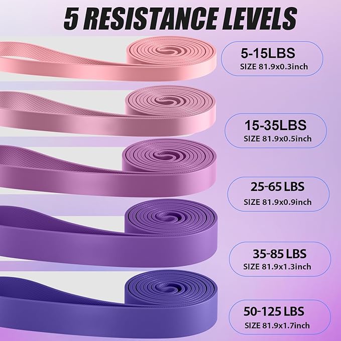 WHATAFIT Resistance Bands, Pull Up Assistance Bands, Exercise Bands, Workout Bands Set for Men and Women Home Fitness, Body Stretching, Strength Training, Physical Therapy-GravixFit