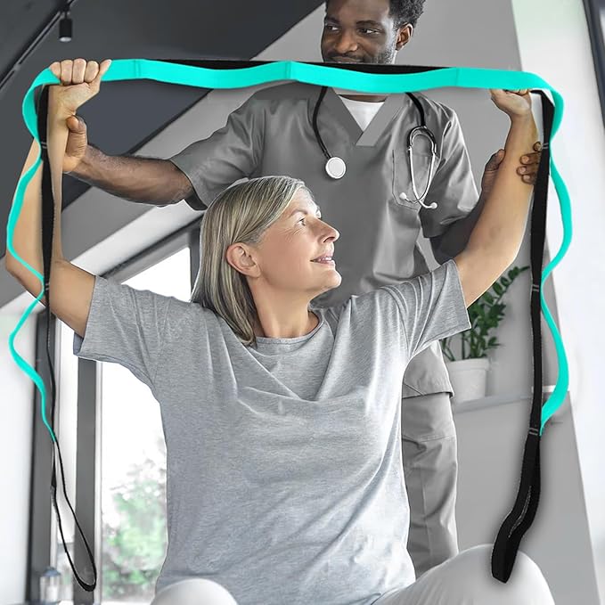 Premium Durable Stretch Straps with Loops, Stretching Strap for Physical Therapy, Multi-Loop Yoga Strap Fitness Exercise Strap for Yoga, Pilates, Dance, Flexibility&Exercise-GravixFit