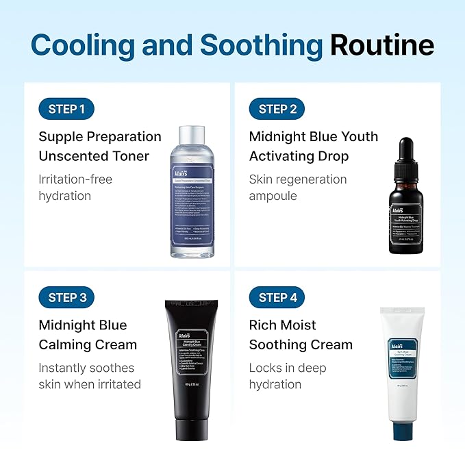 DearKlairs Midnight Blue Calming Cream – Soothing Face Moisturizer for Oily & Sensitive Skin, Redness Relief & Hydrating, Lightweight Texture, 2 Fl Oz-GravixFit