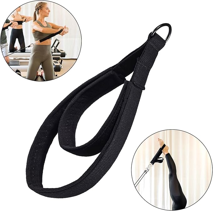 Pilates Double Loop Straps for Reformer, D Ring Straps Handle, Yoga Exercise Straps, 2 PCS-GravixFit