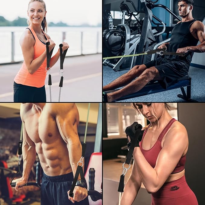 WHATAFIT Resistance Bands, Exercise Bands，Resistance Bands for Working Out, Work Out Bands with Handles for Men and Women Fitness, Strength Training Home Gym Equipment-GravixFit