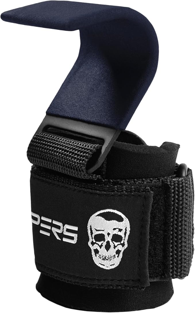 Gymreapers Weight Lifting Hooks (Pair), Heavy Duty Power Wrist Straps Hand Grip Support For Deadlifts, Pull Ups, Shrugs - Gym Gloves For Men and Women-GravixFit