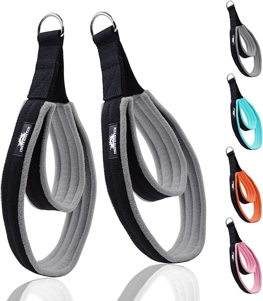 1 Pair Enhanced Pilates Double Loop Straps for Reformer, Thickened D-Ring Handle Straps, Yoga Exercise Accessories in 2 Lengths and Multicolor for Home Gym Workout-GravixFit