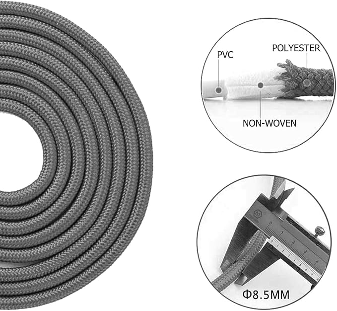 Redify Weighted Jump Rope for Workout Fitness(1LB), Tangle-Free Ball Bearing Rapid Speed Skipping Rope for MMA Boxing Weight-loss,Aluminum Handle Adjustable Length 9MM Fabric Cotton+9MM Solid PVC Rope-GravixFit