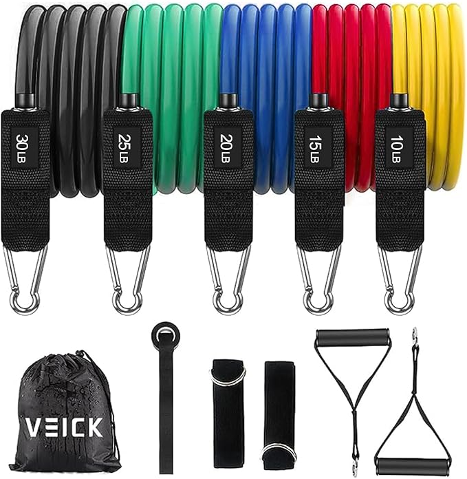 VEICK Resistance Bands, Exercise Bands, Workout Bands, Resistance Bands for Working Out with Handles for Men and Women, Exercising Bands for Fitness Weights Work Out at Home-GravixFit